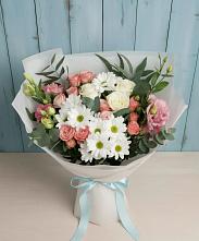 Букет цветов из:  Розы, Лизиантусы и Хризантемы #REPLACE_PRED# Большом Царыне