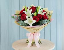Букет цветов из:  Лилии и Розы в Большом Царыне