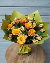 Букет цветов из:  Альстромерии и Розы #REPLACE_PRED# Большом Царыне