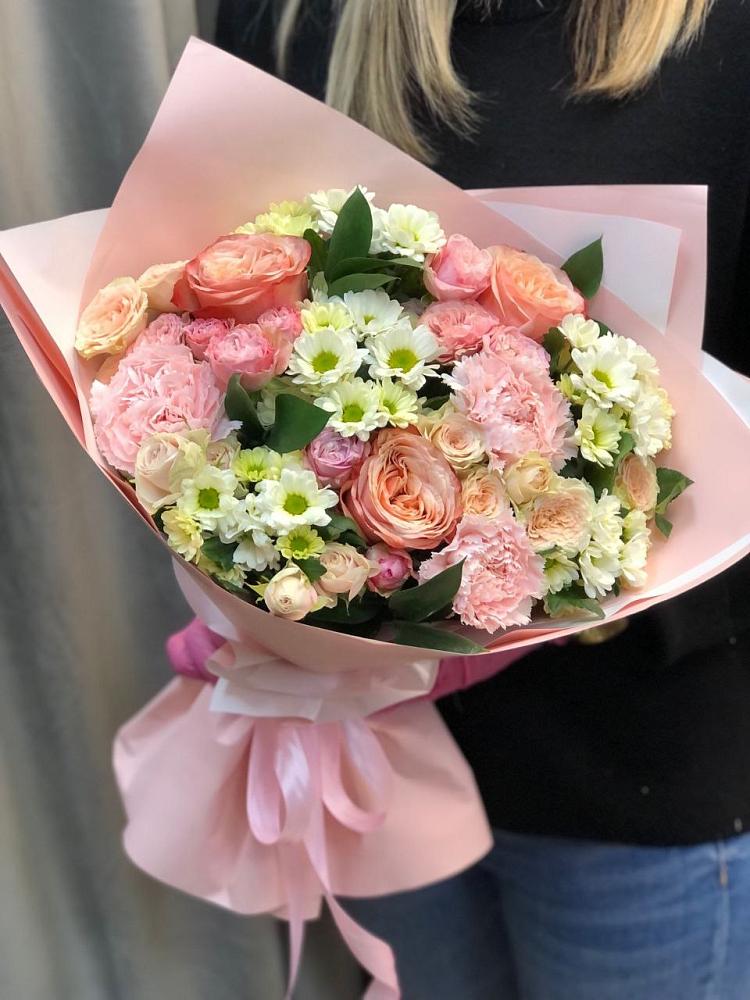 Букет цветов из: Гвоздики, Розы и Хризантемы в Большом Царыне