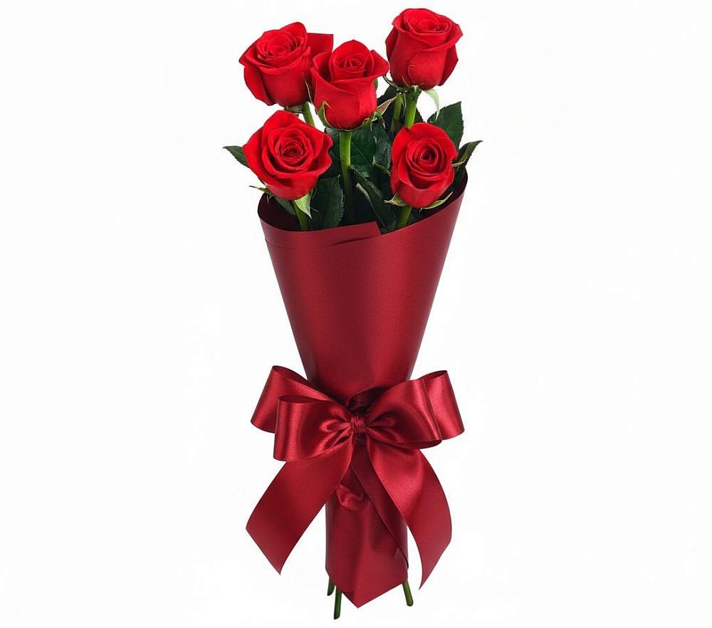 Букет 5 Красных роз Эдлесс Лав в Большом Царыне