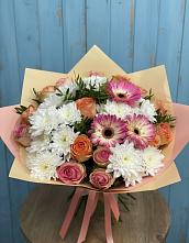 Букет цветов из:  Розы, Герберы и Хризантемы #REPLACE_PRED# Большом Царыне