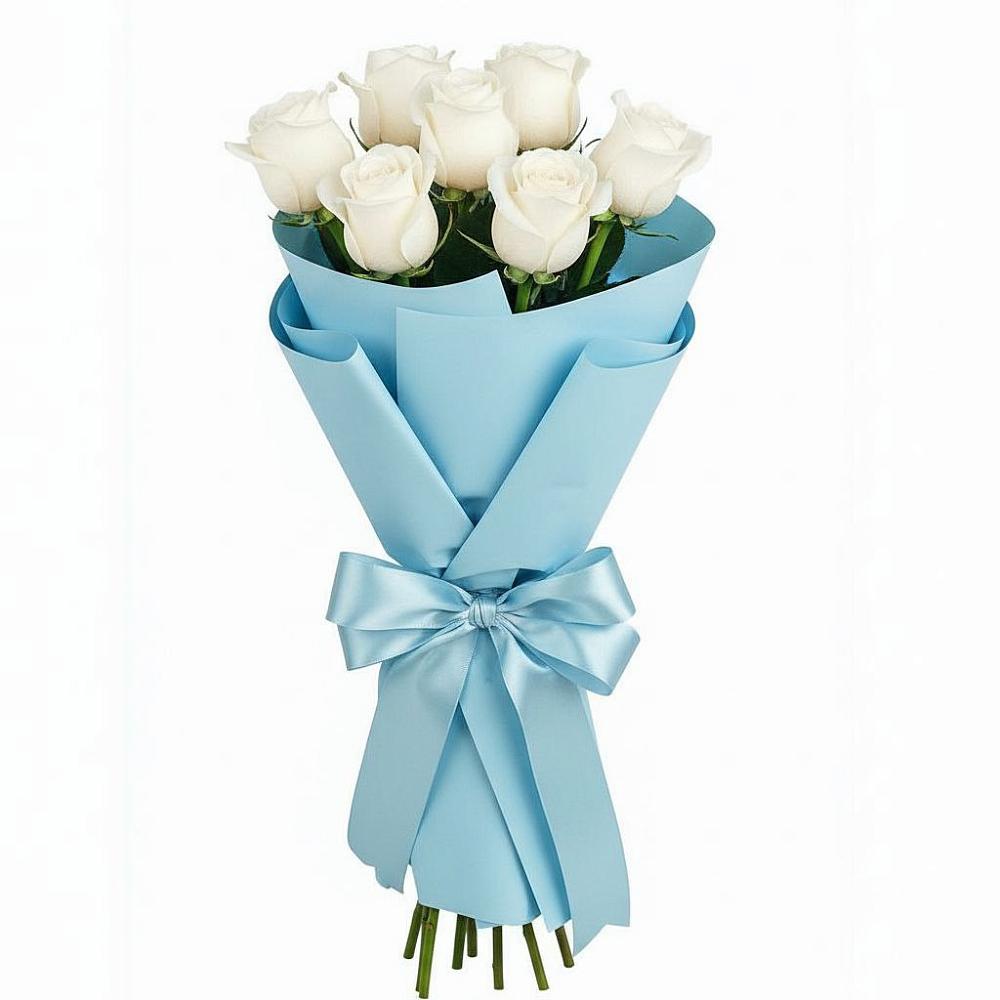 Букет 7 белых роз Проуд в Большом Царыне