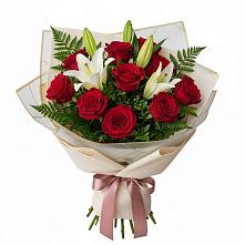 Букет цветов из:  Лилии и Розы #REPLACE_PRED# Большом Царыне