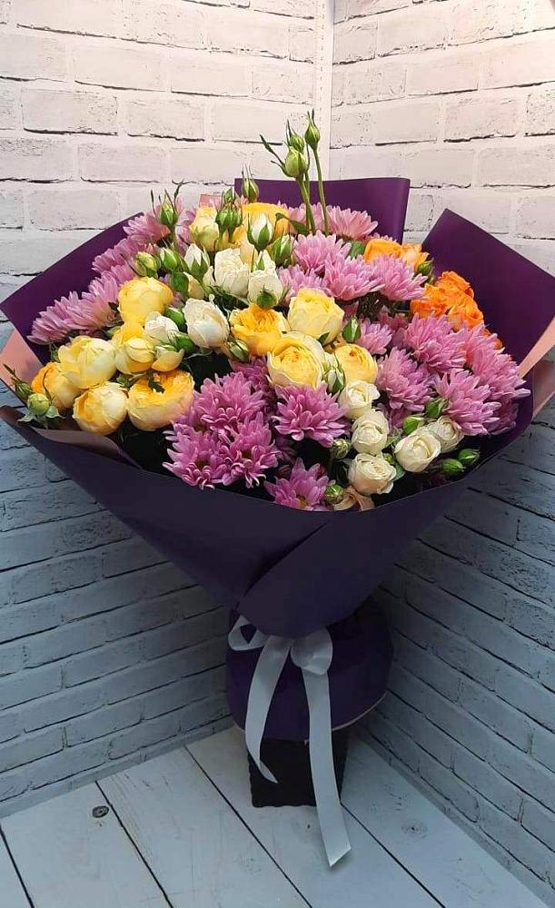 Букет цветов из: Хризантемы и Розы в Большом Царыне