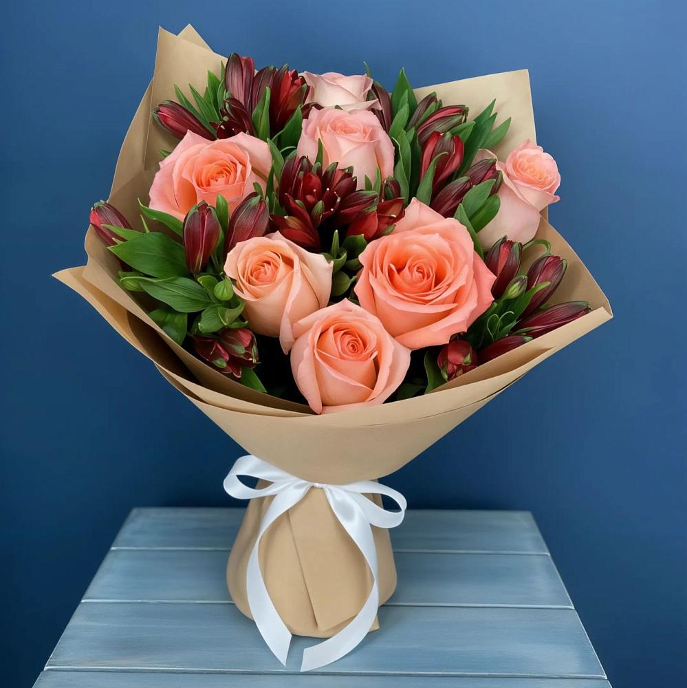 Букет цветов из: Розы и Альстромерии в Большом Царыне