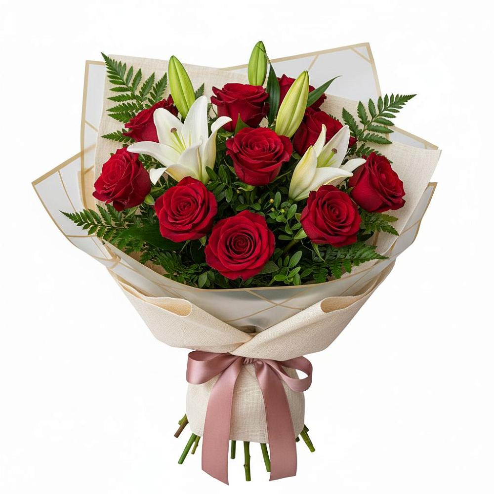 Букет цветов из: Лилии и Розы в Большом Царыне