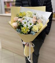 Букет цветов из:  Альстромерии, Розы и Хризантемы в Большом Царыне
