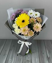 Букет цветов из:  Розы, Герберы и Хризантемы в Большом Царыне