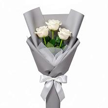 Букет 3 белые розы в Большом Царыне