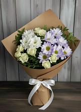 Букет цветов из:  Хризантемы и Розы в Большом Царыне