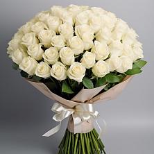Букет 101 беля роза Белоснежка в Большом Царыне