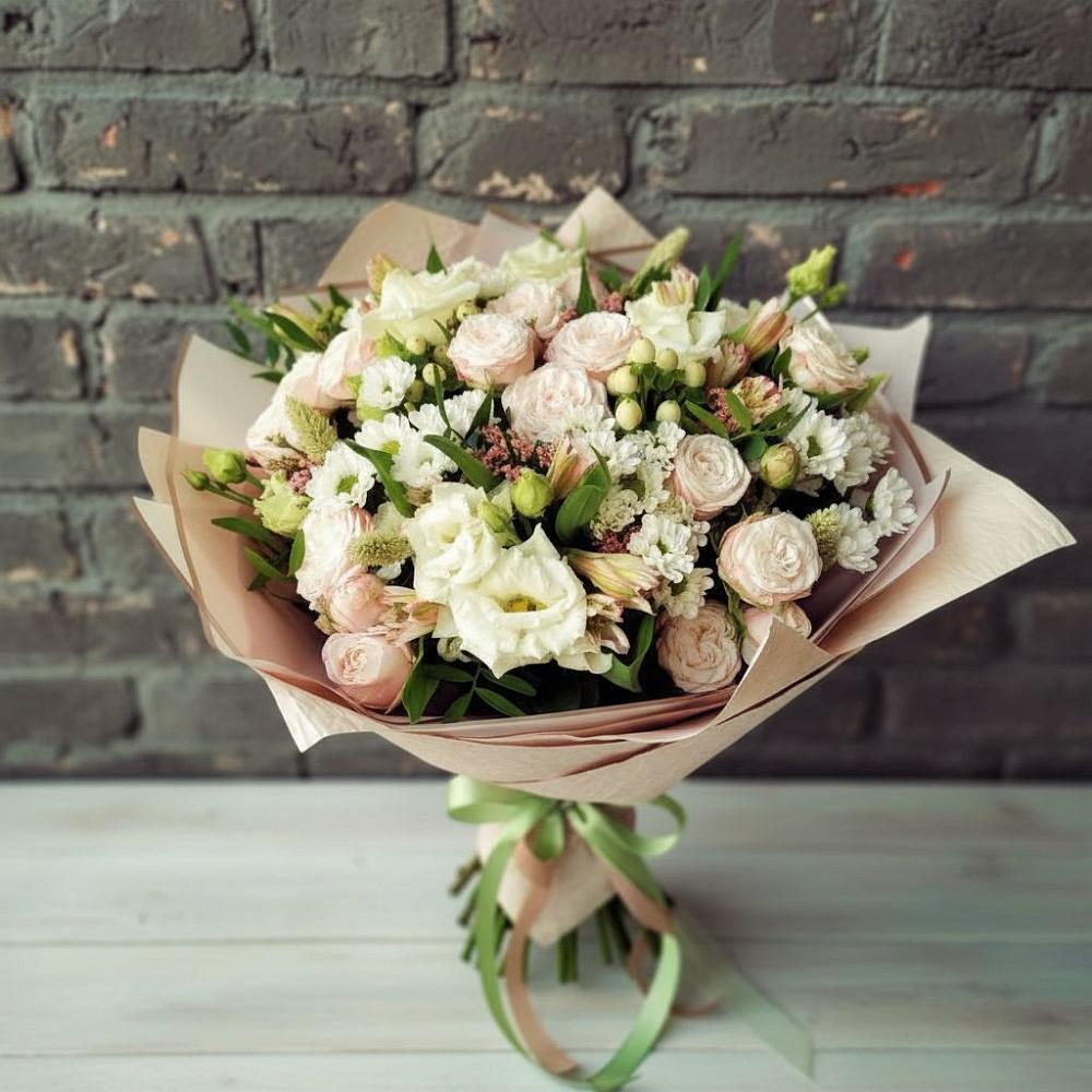 Букет цветов из: Альстромерии, Розы и Хризантемы в Большом Царыне