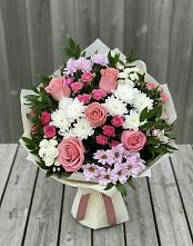 Букет цветов из:  Альстромерии, Гвоздики, Розы и Хризантемы #REPLACE_PRED# Большом Царыне