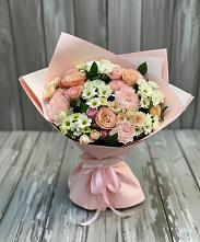 Букет цветов из:  Гвоздики, Розы и Хризантемы в Большом Царыне