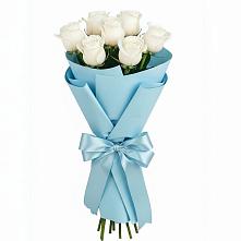 Букет 7 белых роз Проуд в Большом Царыне