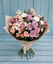 Букет цветов из:  Хризантемы, Розы и Альстромерии #REPLACE_PRED# Большом Царыне