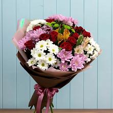 Букет цветов из:  Розы, Хризантемы и Альстромерии #REPLACE_PRED# Большом Царыне