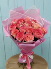 Букет 15 Розовых роз Равель в Большом Царыне