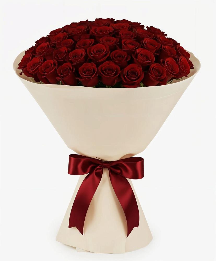 Букет 101 Бордовая роза Блэк Бакарра в Большом Царыне